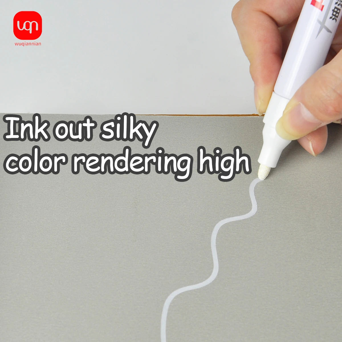 WQN-1PC Business Office Student Paint Pen, Waterproof Permanent Tire Position Marking Pen, Multi-Color, School Office Stationery