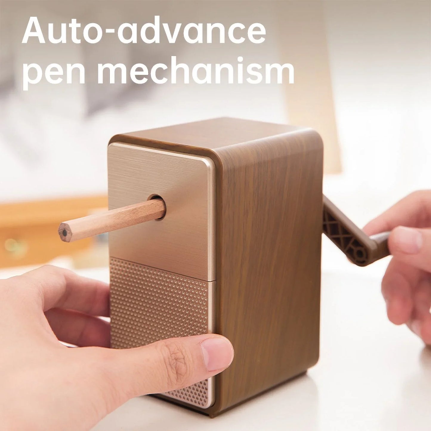 Deli Adjustable Hand Crank Pencil Sharpener - Professional Desktop Sharpener with Long-Lasting Blade