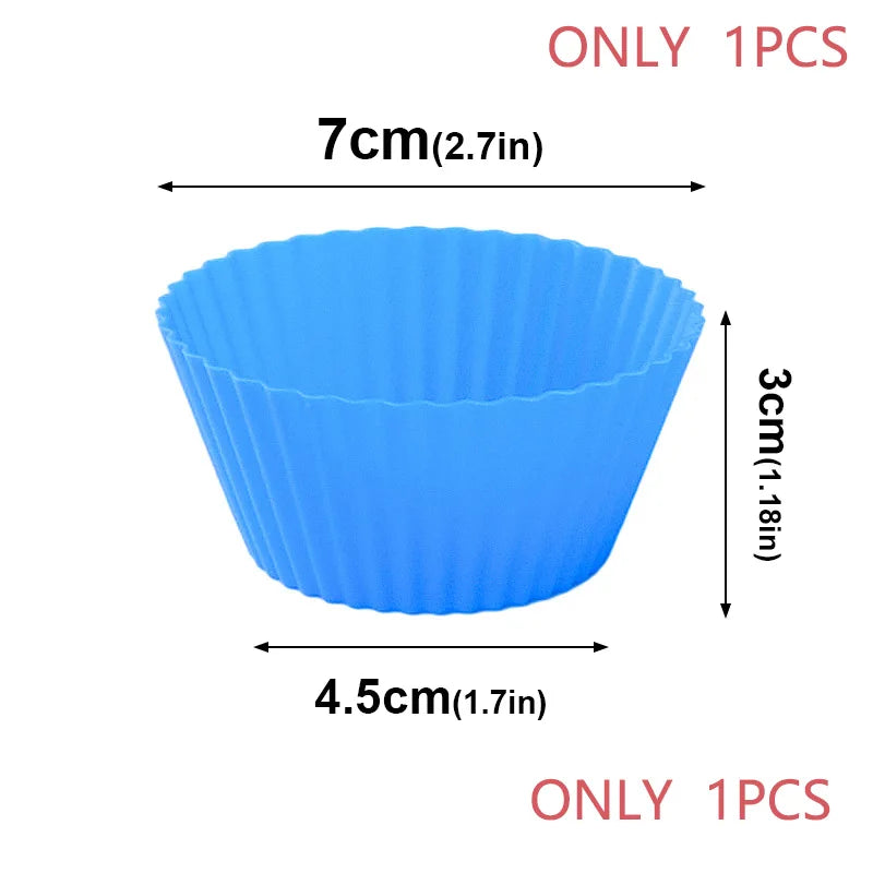 Silicone Cupcake Molds Set - 12 Piece Reusable Baking Cups for Muffins, Pastries & Desserts