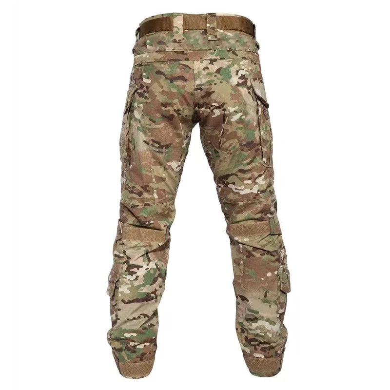 Men's Hunting Paintball Multicam Camouflage with Knee Pads Tactical Pants man Combat uniform Military Trousers Work clothing