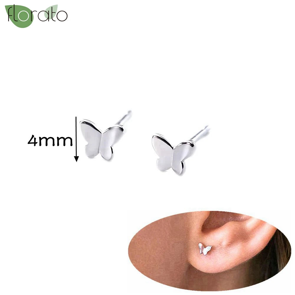 925 Silver Needle Exquisite Zircon Small Earrings Fashion Stud Earrings for Women Anti Allergy Cartilage Puncture Jewelry Gift