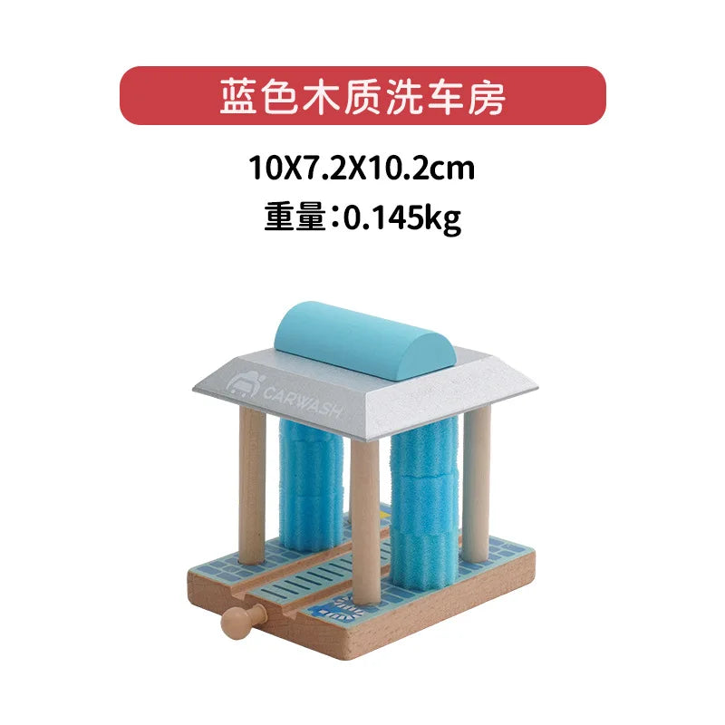 Wooden Track Accessories Rail Connectors set Wooden Train Toys Wood Railway Beech Turntable Bridge Tunnel Urban Rail set