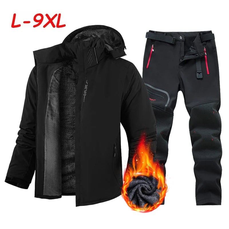 Ski Suit Men Winter Warm Waterproof Outdoor Sports Snow Jackets and Camping Pants Hot Ski Equipment Snowboard Parkas Jacket