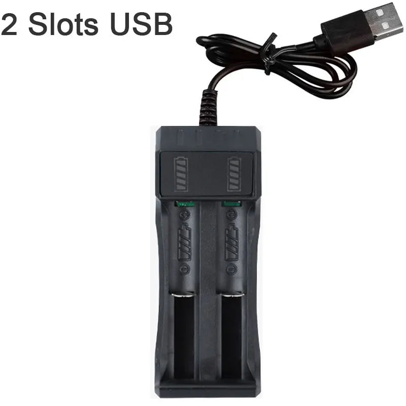 18650 Lithium Battery Charger - 1/2/4 Slot USB Charging Station for 3.7V Rechargeable Batteries