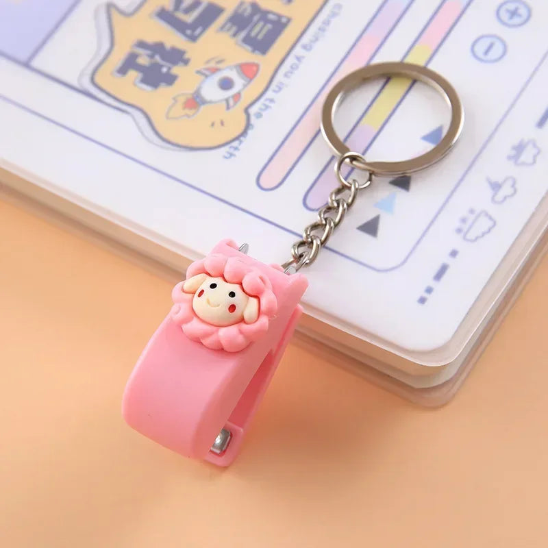 Mini Stapler Keychain - Kawaii Animal Design Portable Stapler for Students & Office