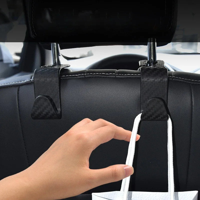 Car Headrest Hooks - 4-Pack Premium Organizer Hangers for Bags & Storage
