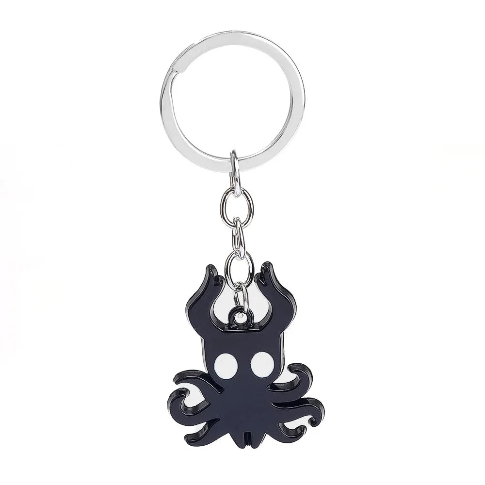 1 Pcs Hot Game Hollow Knight Keychain Metal Key Chains Octopus Pendant Car Bag Key Holder Cartoons Souvenirs Gift Accessories