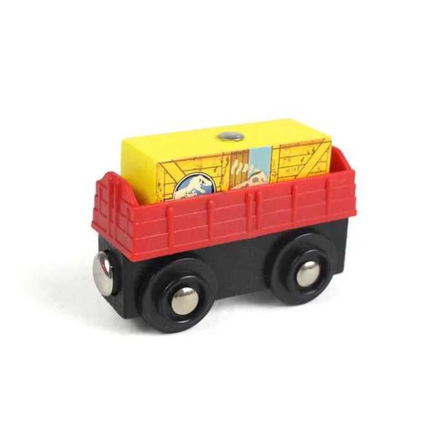 Wooden Magnetic Trolley Wood Track Accessories Car Train Track Scene Airplane Truck Wooden Tracks Educational Toys Children Gift