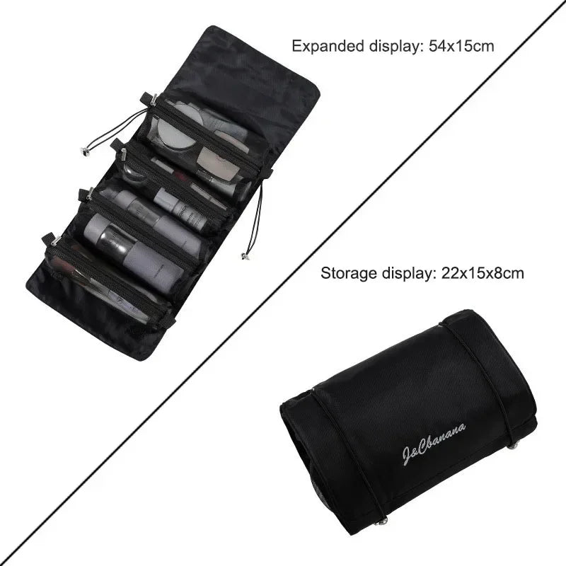 Premium Large Capacity PU Leather Cosmetic Bag - Travel Toiletry Organizer