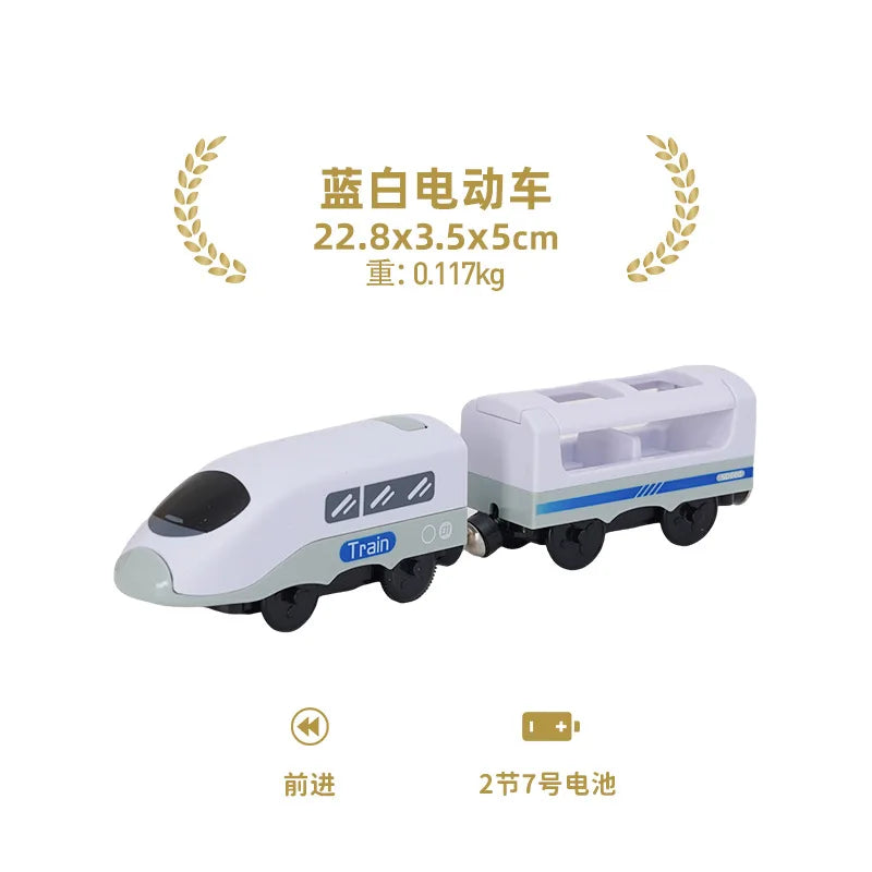 Electric Train Set Toys Model Train Electric Car Fit For Wooden Railway Wood Train Track Christmas Gift For Children
