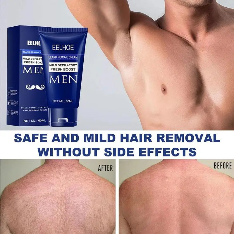 60ml Man Painless Hair Removal Cream Create Smooth Skin for FACIAL Arm Legs Body Inhibitor Natural Gentle