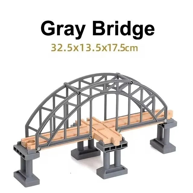 All Kinds of Wooden Track Accessories Beech Wooden Railway Train Track Parts fit Brand Wood Tracks Toys for Children Gifts