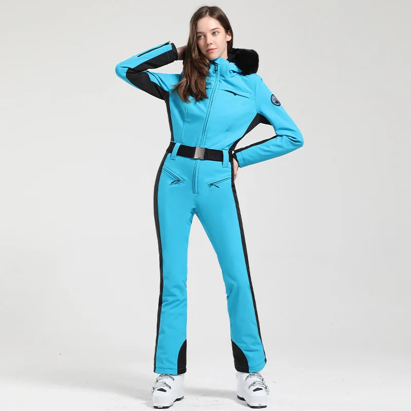 Ski Suit for Women, Jumpsuit, Thermal, Thicken, Waterproof, Windproof, Outdoor Sport Wear, Snowboard, Mountain, New, Winter