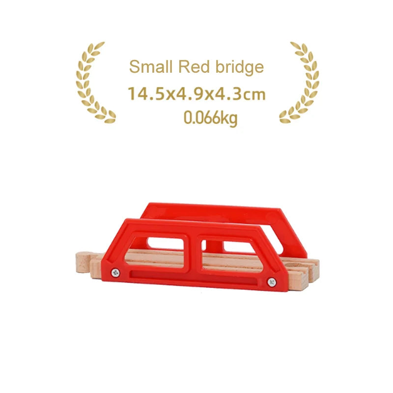 New Wooden Train Tracks Scene Accessories Mountain Tunnel Bridge Crane Tower Compatible ALL Brand Wooden Track Toys For Kids