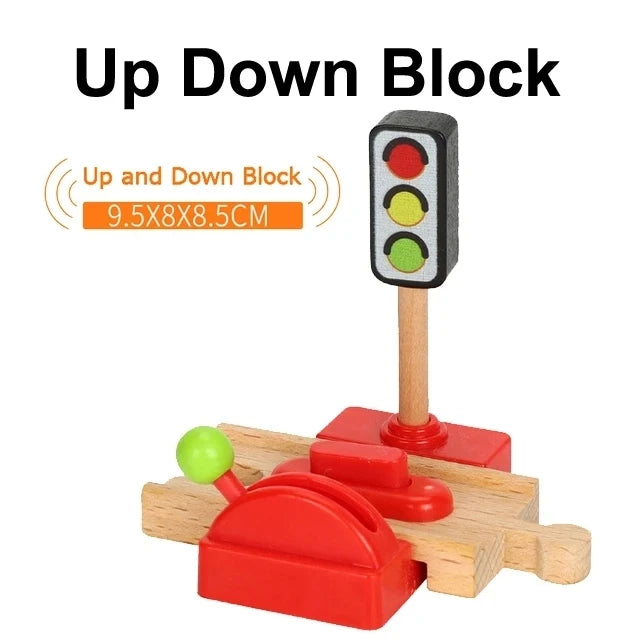 Wooden Track Accessories Beech Wood Railway Train Track Bridge Station Parts fit For All Brands Wooden Tracks Toys For Kids