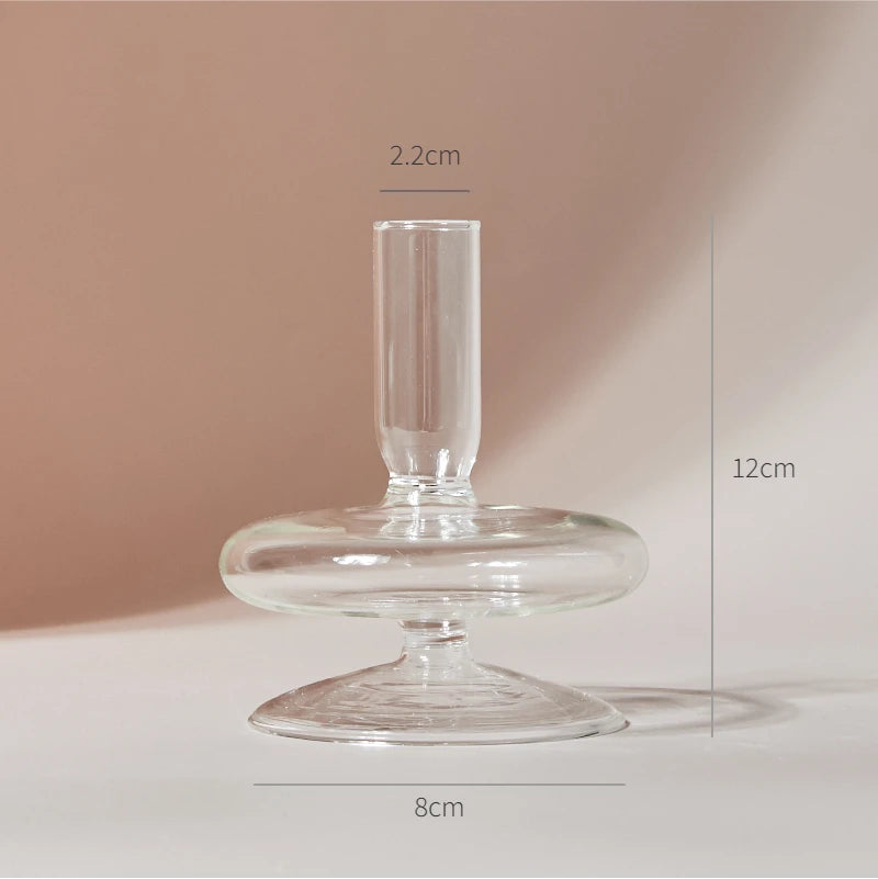 Modern Glass Candleholder Nordic Home Decor Clear Glass Candle Holder Candlelight Home Decoration Ornaments Candel Holder