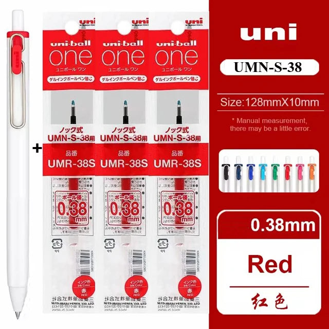 1Pc UNI Uniball ONE Gel Pen UMN-S-38 0.38mm Thick Ink Black Technology Small Thick Core Quick Drying Smooth Writing School Suppl