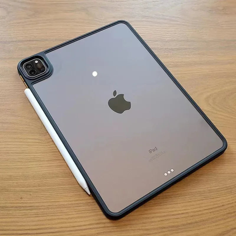 For Apple iPad Air 4 5 Pro 10.2 11 12.9 13 MINI 6 7 8 9 10 Clear Transparent Coque Case Sleeve Silicone Shockproof Hard Cover
