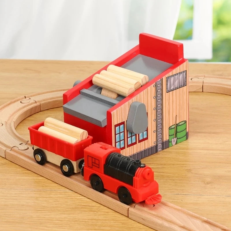 All kinds of Wooden Train Tracks Accessories Beech Wood Railway Tracks Wooden Bridge Tunnel fit for Wood Tracks Toys for Kids