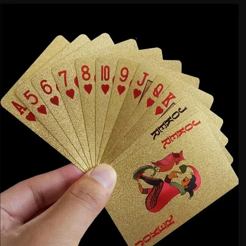 Premium 24K Gold Foil Playing Cards - Luxury Waterproof Poker Deck