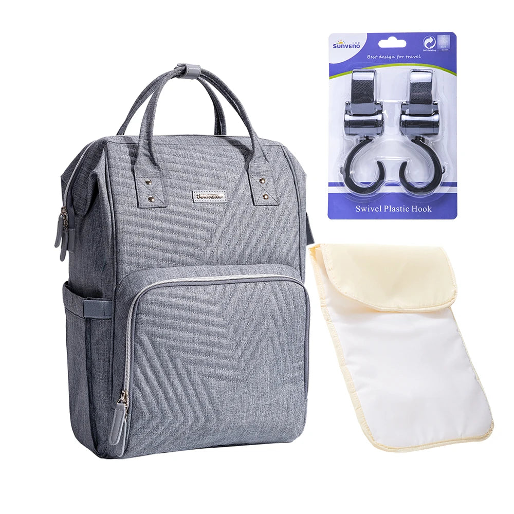 Premium Sunveno Diaper Bag - Travel Backpack Organizer for Moms