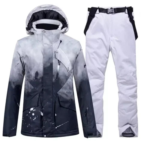 Snowboarding Suit Sets for Men and Women, Snow Wear Clothing, Waterproof, Ski Jacket, Strap Pant, Winter Costume, For Adult