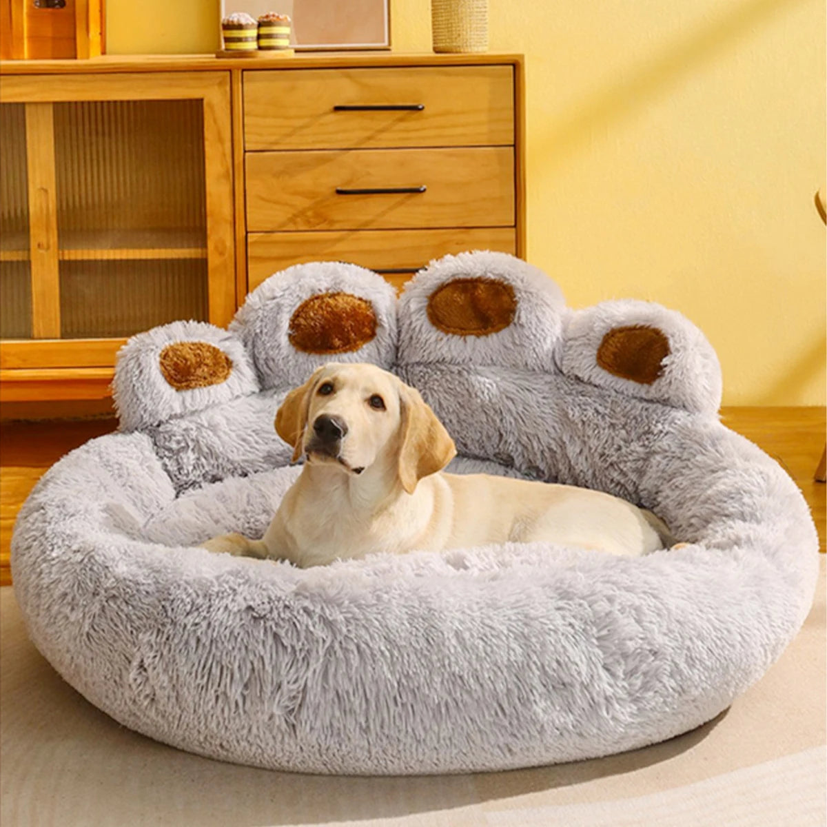 Premium Plush Dog Sofa Bed - Winter Warm Pet Basket for All Sizes