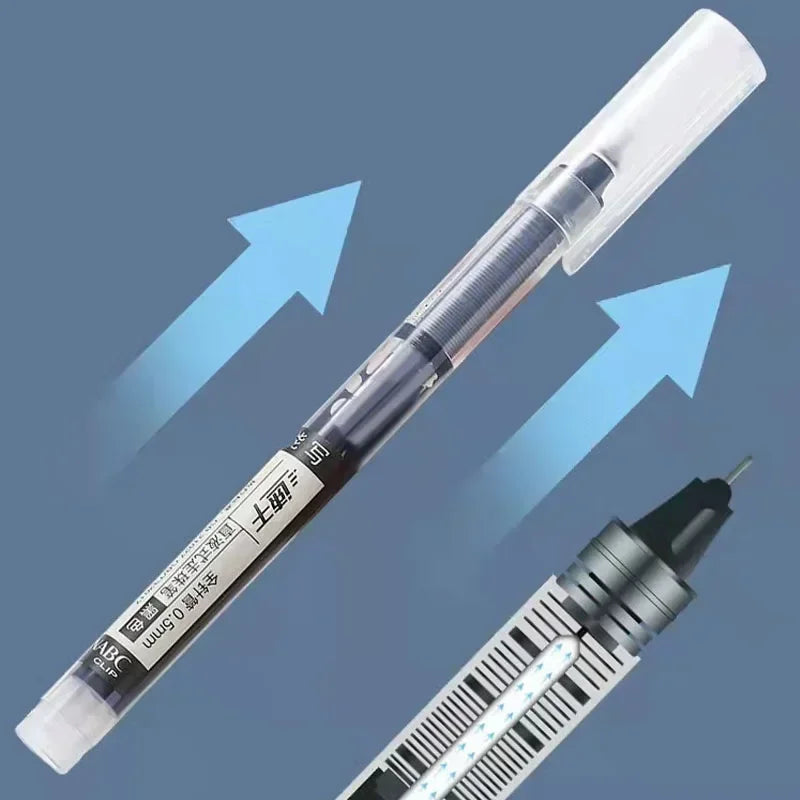 10Pcs High Quality Needle Type Gel Pens Straight Liquid Ballpoint Pen Kawaii Stationery School Office Supplies Student Writing