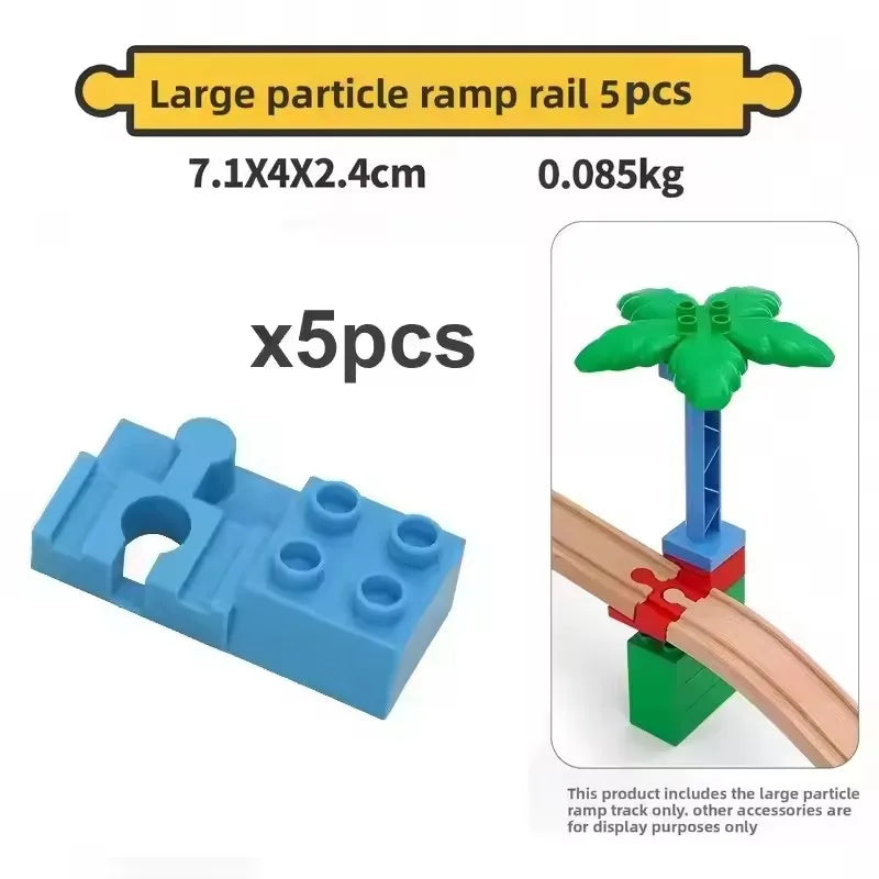Kids Railway Toys Wooden Train Track Accessories Universal Plastic Blocks Clips Connectors Adapters fit for Brand Wooden Tracks