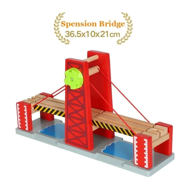 Kids Railway Toys Wooden Train Track All Kinds of Bridge Track Accessories fit for Biro Wood Tracks Toys for Children Gift