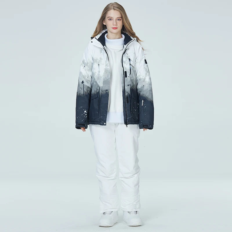 Snowboarding Suit Sets for Men and Women, Snow Wear Clothing, Waterproof, Ski Jacket, Strap Pant, Winter Costume, For Adult