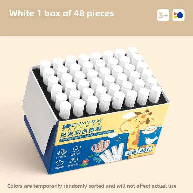 ENMY 12/36 Color Chalk Dustless Safe Chalk for Teachers Students Blackboard Non-Dusty Bright Colors Art Drawing School Supplies