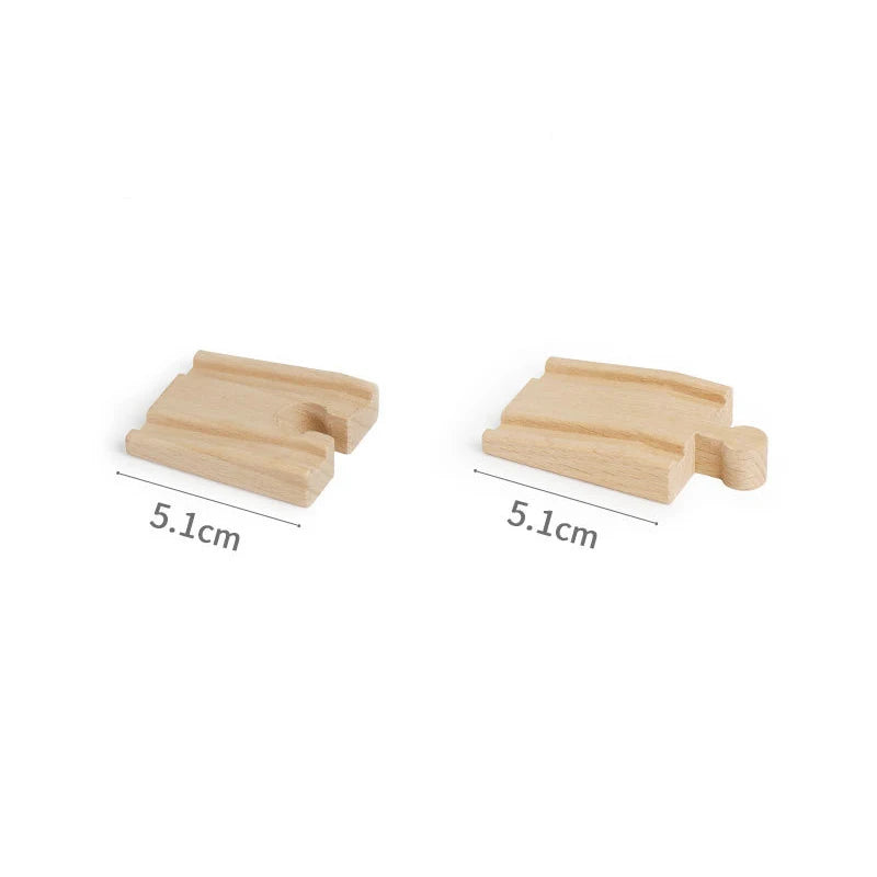 Wooden Train Track Accessories Universal Wooden Railway Tracks Bridge Parts Adapters Fit for All Brand Train Toys Birthday Gifts