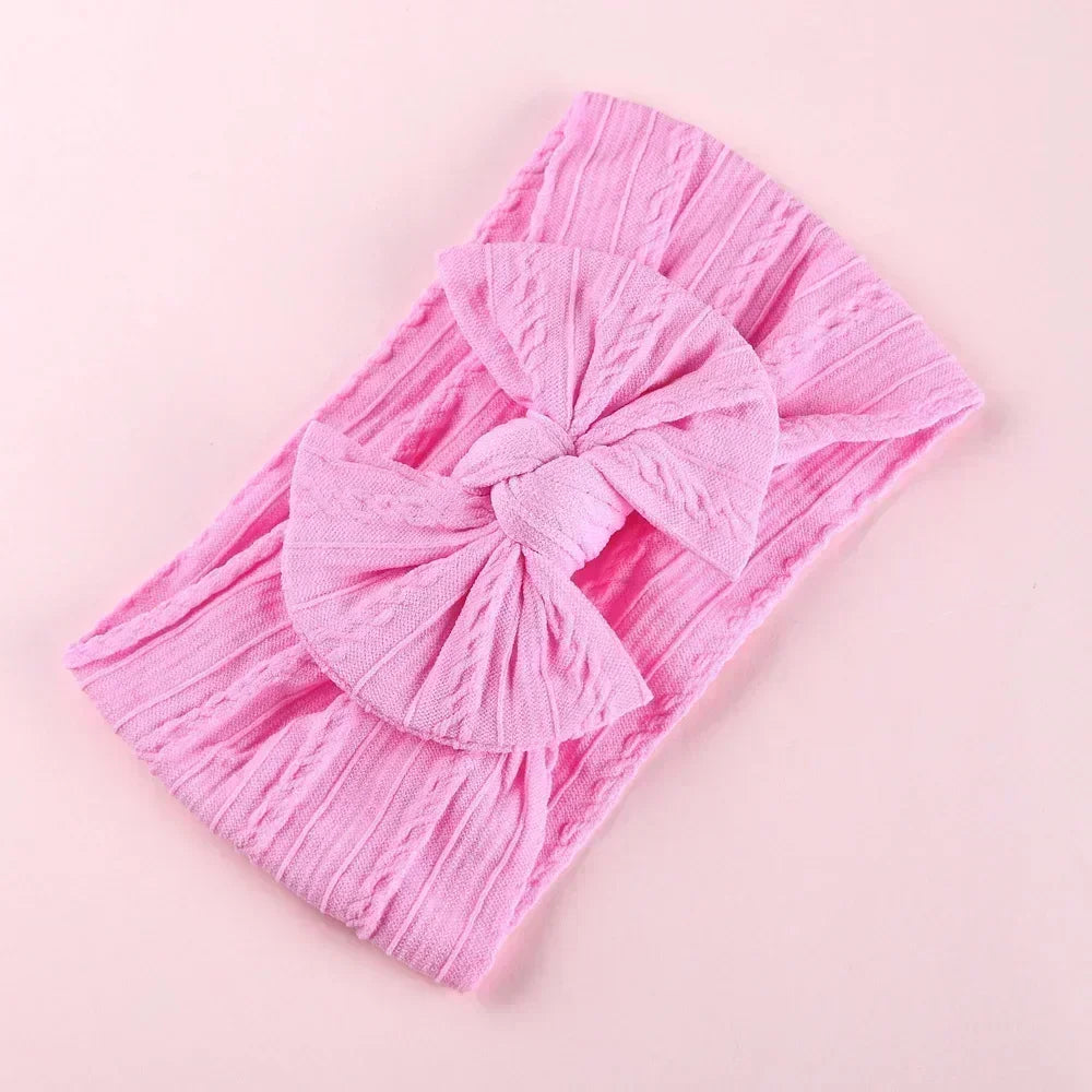 Premium Elastic Bow Headband - Soft Nylon Baby Girl Hair Accessory