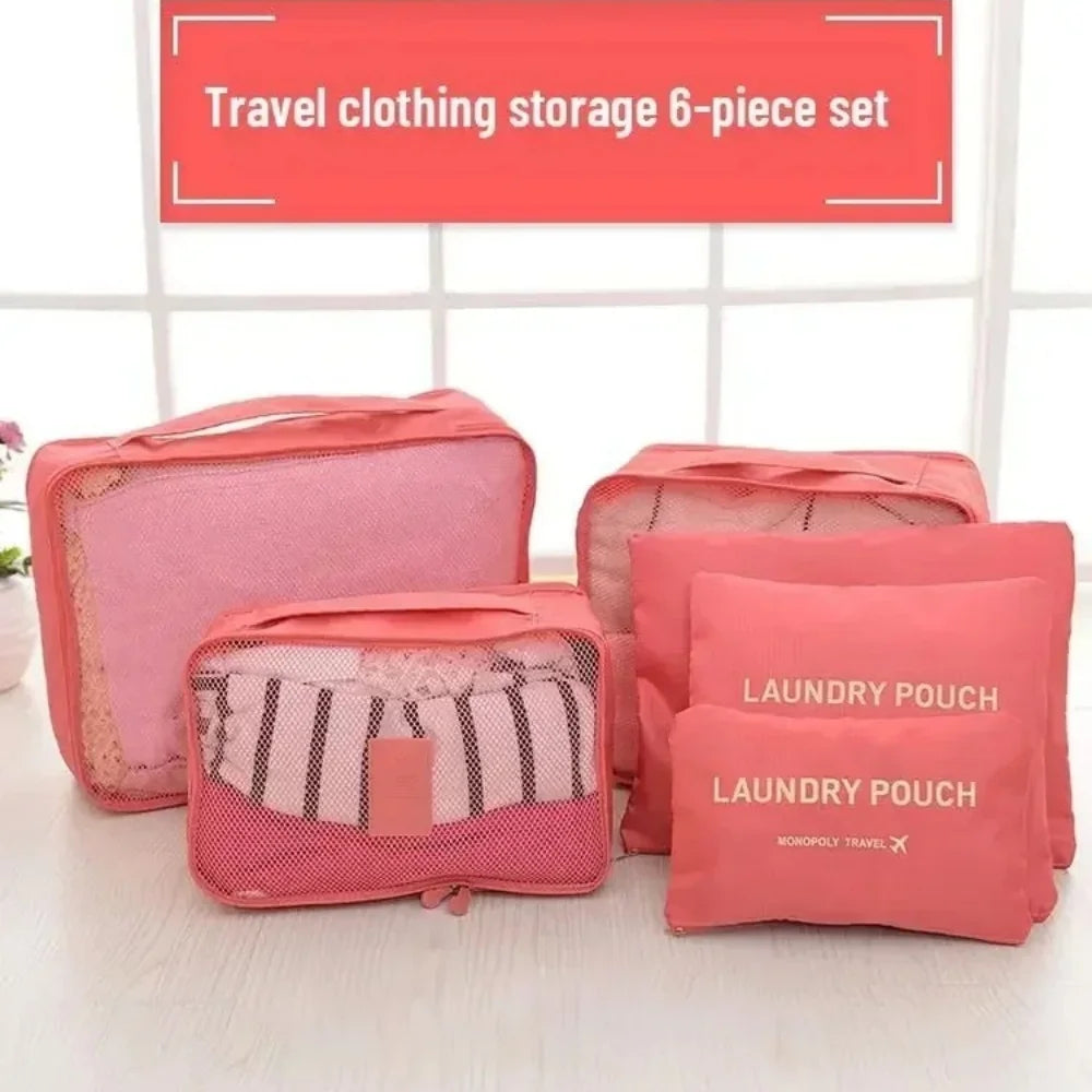 6 Pcs/Set Travel Storage Bag Protable Large Capacity Waterproof Luggage Clothing Underwear Storage Bag Travel Bag With Zipper