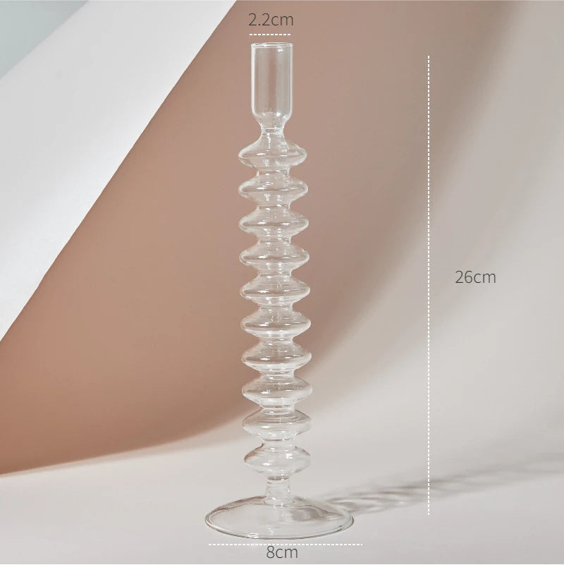 Modern Glass Candleholder Nordic Home Decor Clear Glass Candle Holder Candlelight Home Decoration Ornaments Candel Holder