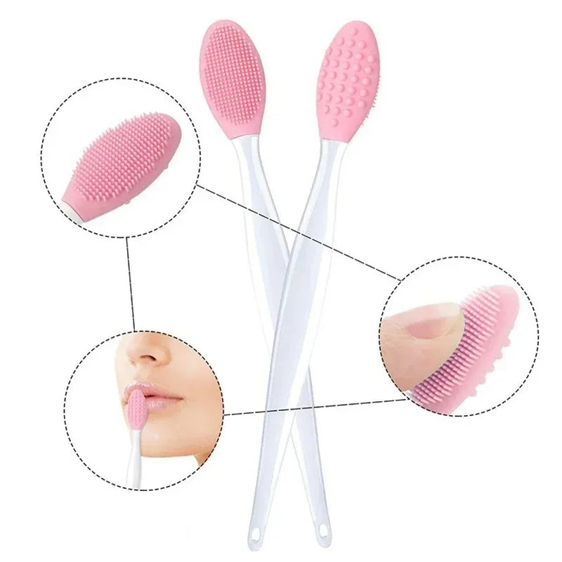 Double-Sided Silicone Facial Cleansing Brush - Exfoliating Blackhead Removal Tool