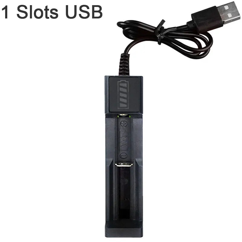 18650 Lithium Battery Charger - 1/2/4 Slot USB Charging Station for 3.7V Rechargeable Batteries