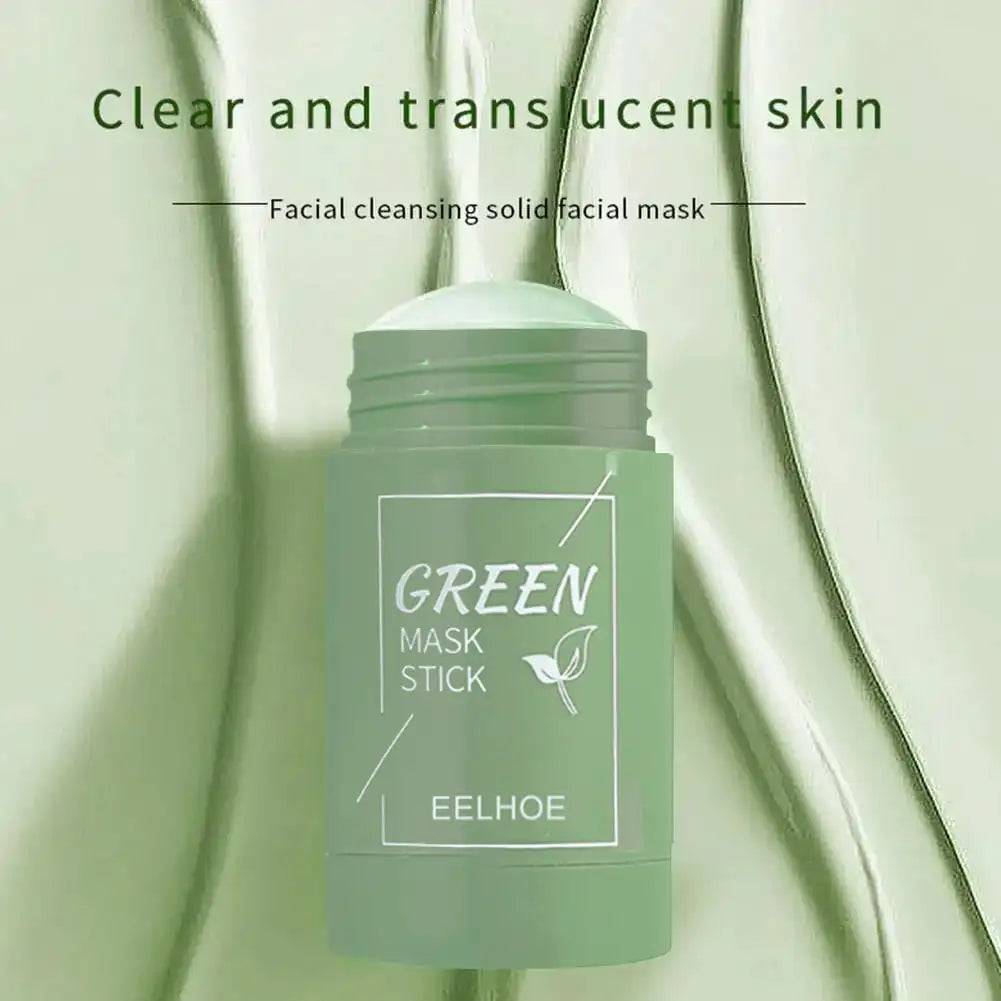 Green Tea Eggplant Solid Mask Deep Cleansing Oil Control Balance Antioxidan Shrink Pores Remove Blackheads Refreshing Mud Mask