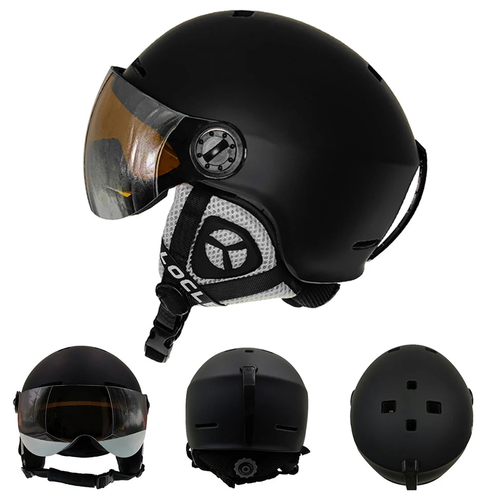 LOCLE Upgrade Men Women Ski Helmet IN-MOLD Winter Sports Skiing Helmets Ski Snowboard With Goggles Mask Snow Skate Helmet