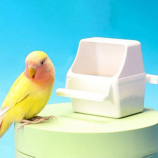 1pc-Acrylic feeding tool for small poultry, splash proof bird food container
