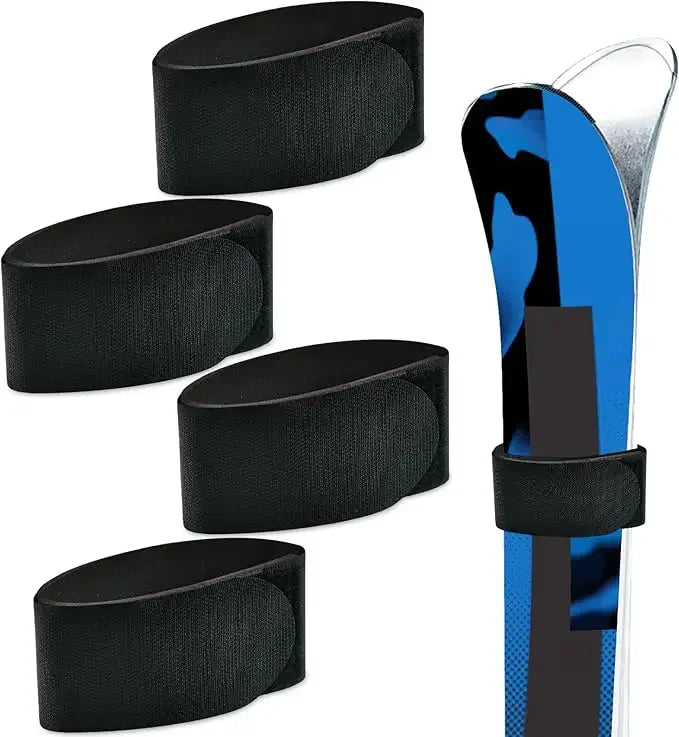 Adjustable Ski Wrap Straps Skis Band Storage Ski Fastener Tape Ski Storage Tie with Protective Pad Skis Accessories Winter Sport