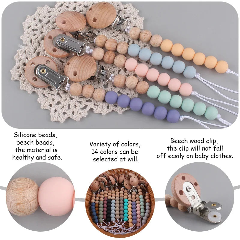 Premium Silicone Pacifier Clip - Anti-Drop Baby Soother Chain