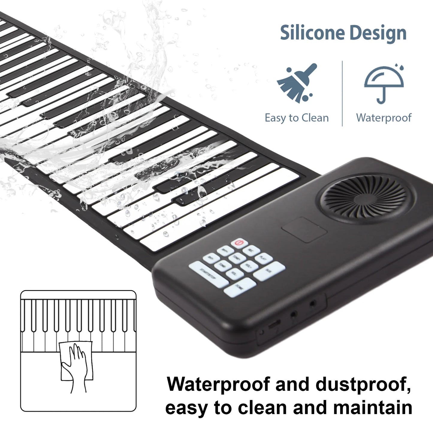 Premium 88-Key Roll-Up Piano - Portable Foldable Electronic Keyboard