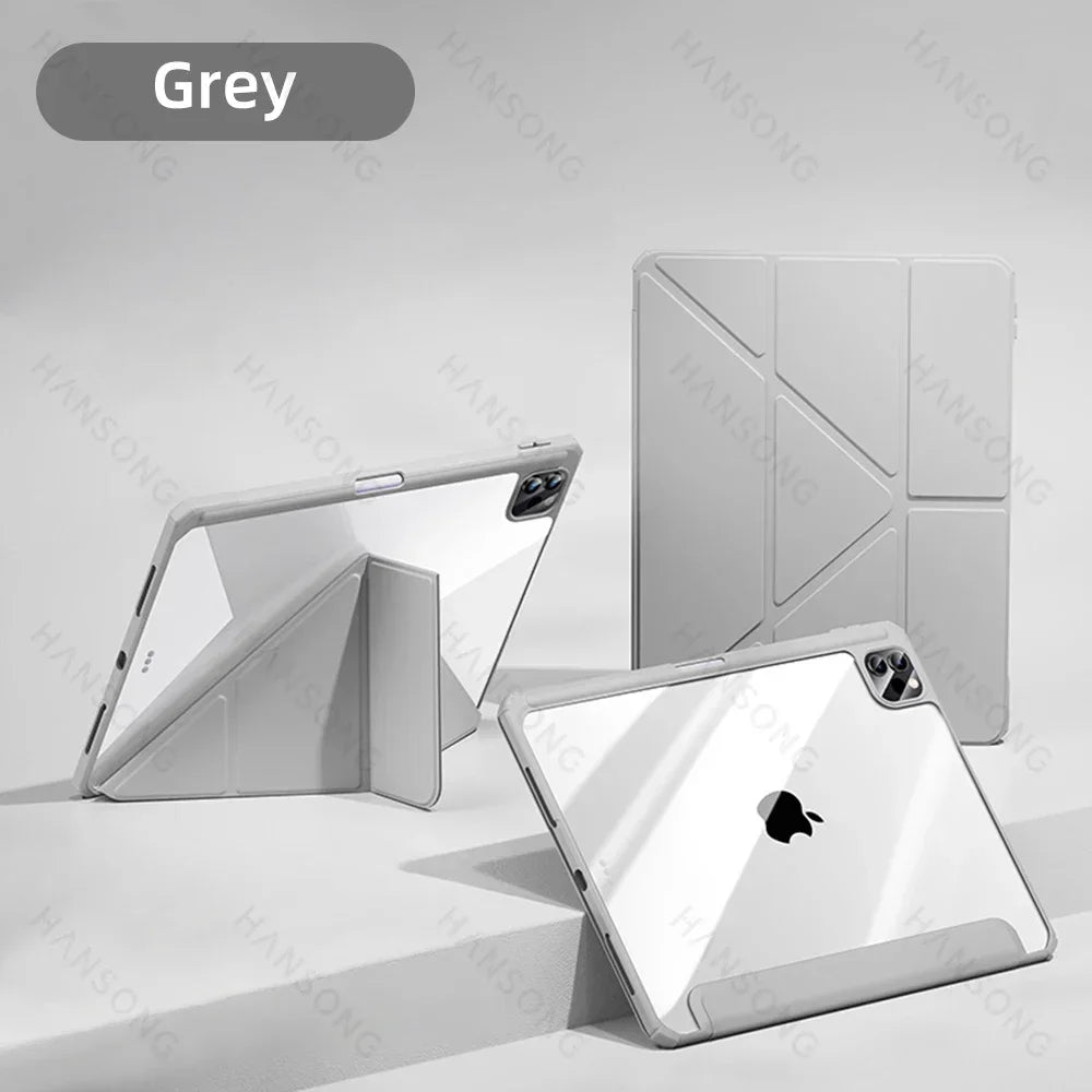 For iPad Air 11 M2 Case For 2024 Air 13 M2 Pro 11 13 M4 for 10th Gen Air 4 5 10.2 7 8 9th Pro 11 12.9 Mini 6 Acrylic Smart Case
