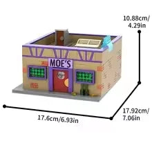 Gobricks MOC Simpsoned Modular Moe's Tavern Building Blocks Springfield’s Venue Modular Moe's Tavern Bar Bricks Model Toys Gift