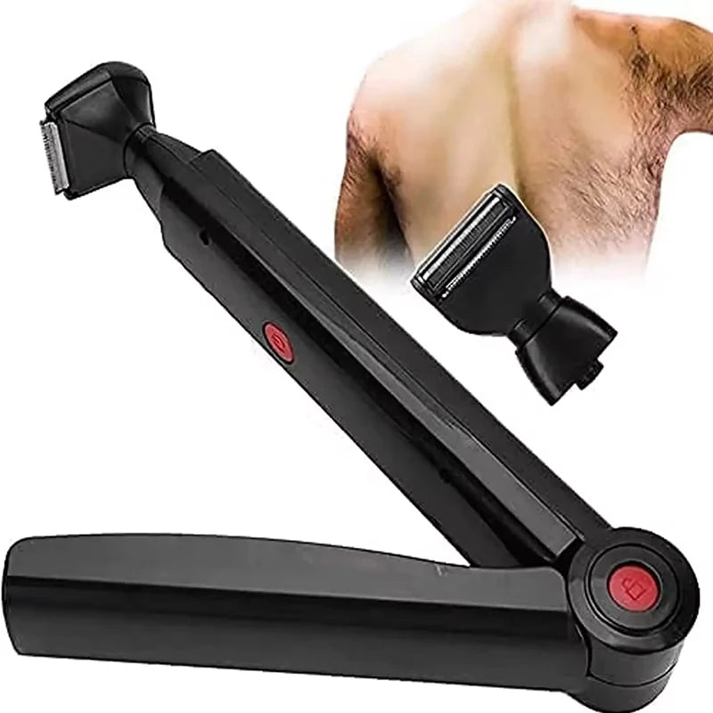 Hot Selling Electric Back Shaver with Folding Shaver for Men USB Rechargeable Folding Handle with Two Shave Heads