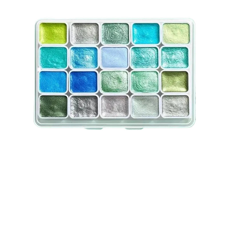 20/80-Colors Metal Watercolor Painting Set, New Portable Box With Sparkling Pearl Solid Watercolor Painting, Art Supplies