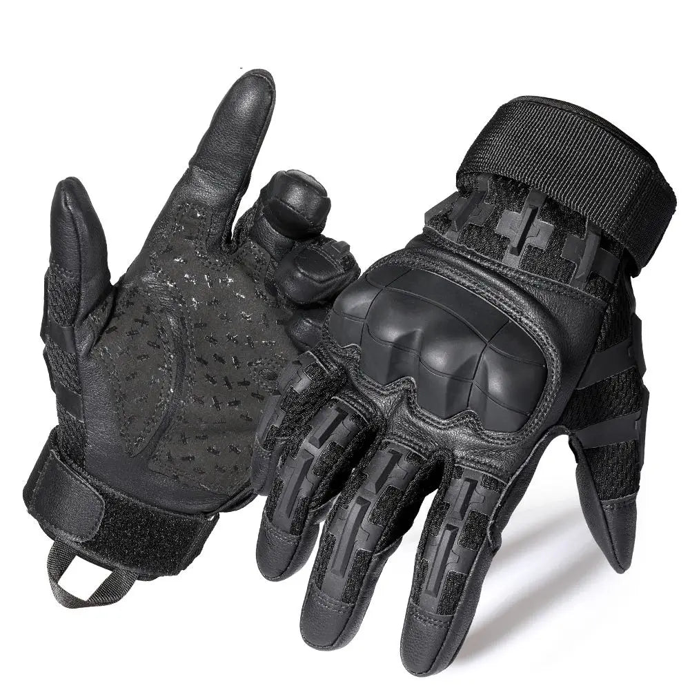 Touch Screen Cycling Gloves PU Leather Tactical Airsoft Hunting Shooting Hiking Bicycle Outdoor Sport Riding Bike Protective Men