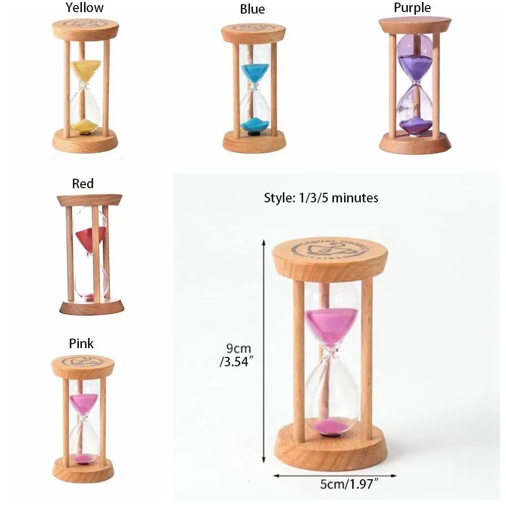 1/3/5 Minutes New Wooden Hourglass Mini Desktop Decoration Sand Clock Creative Timers Sandglass Hourglass Kitchen for Kids Gift